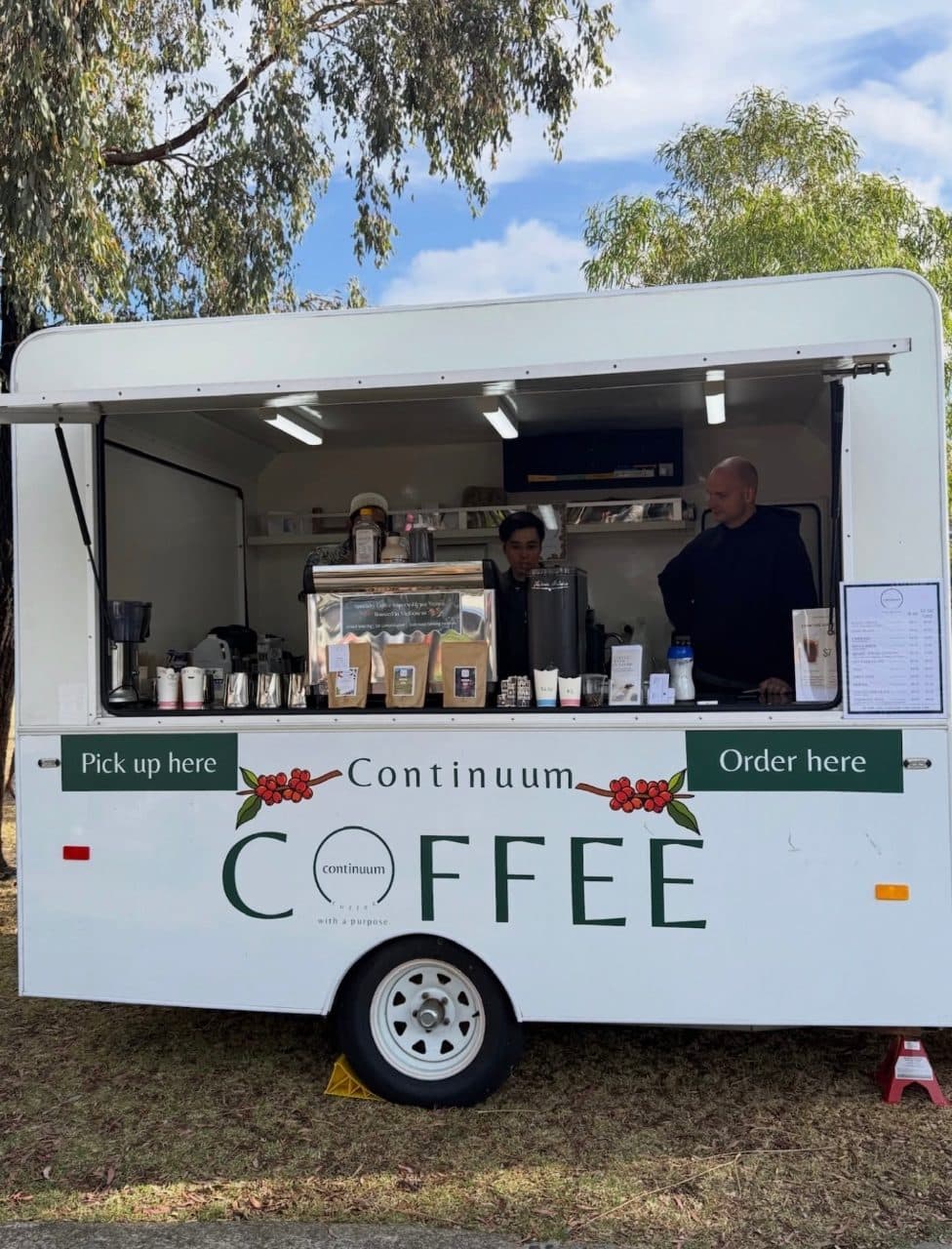 Weekend food market with street food and local makers